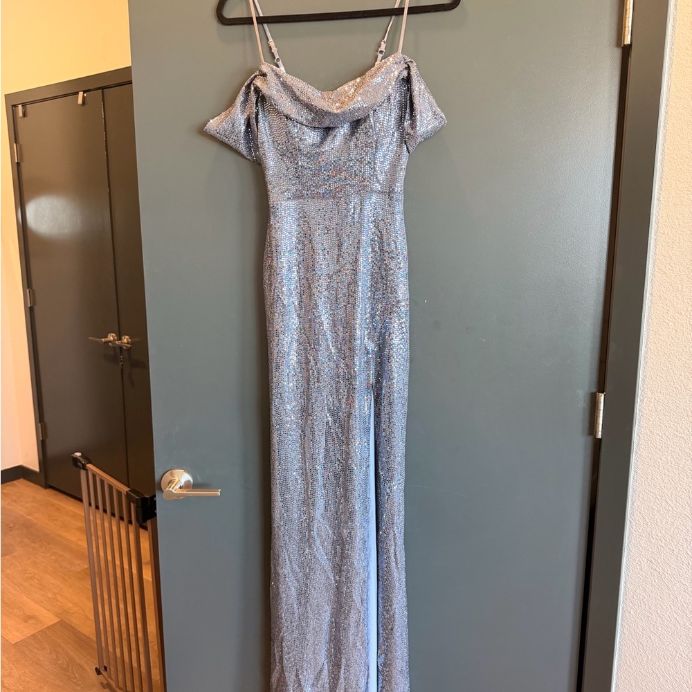Windsor Blue Sequin Wedding guest Dress or prom
